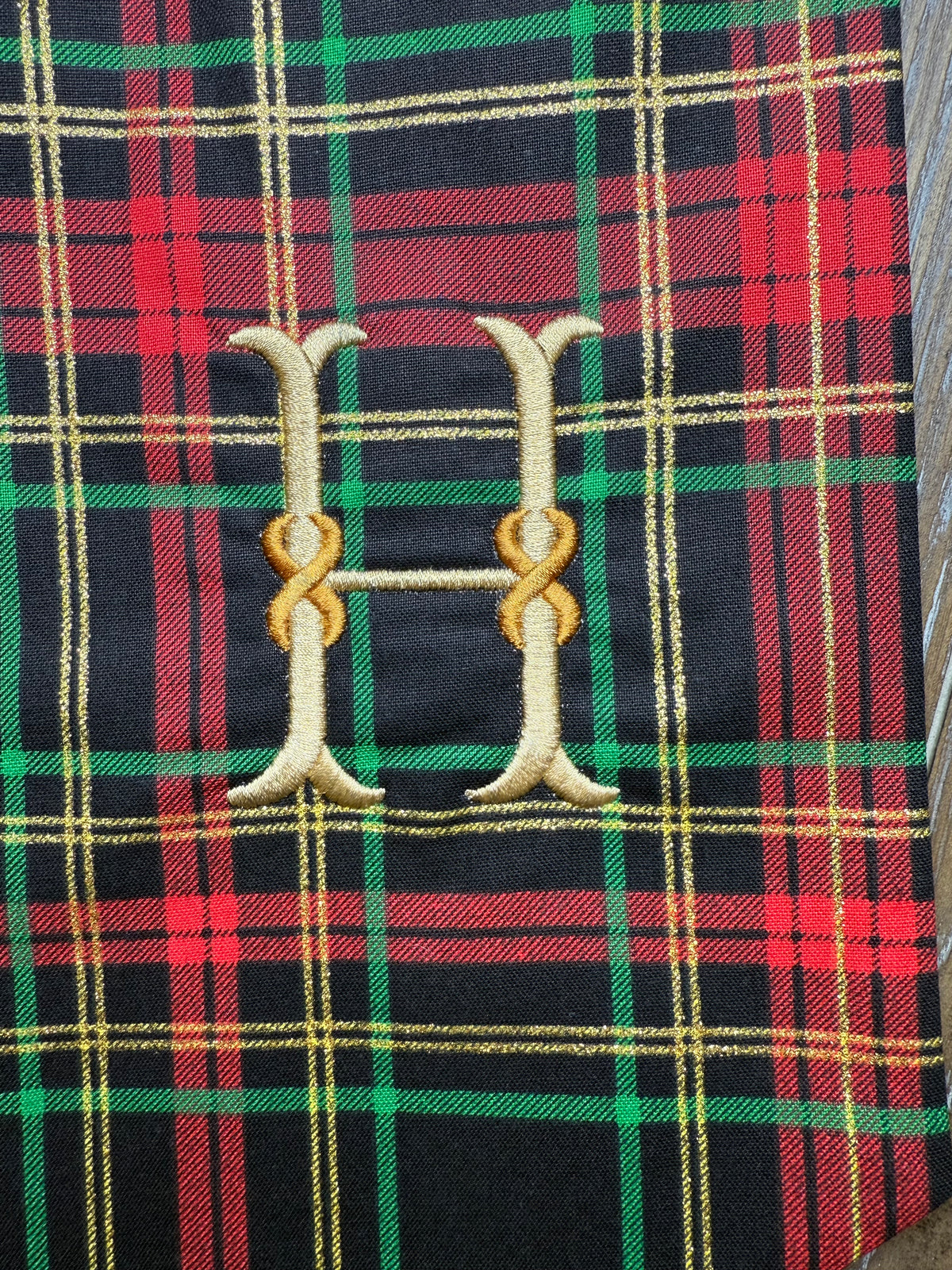 Christmas Plaid Wreath Sash