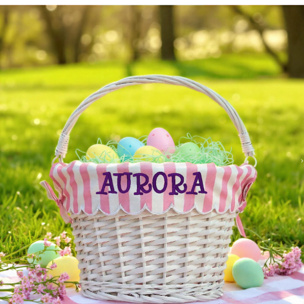 Personalized Embroidered Easter Basket
