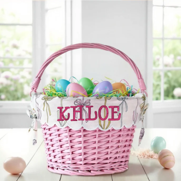 Personalized Embroidered Easter Basket