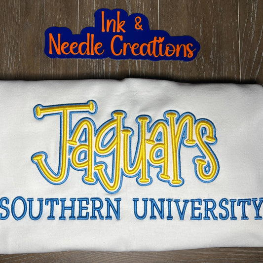 Puff Embroidered Team Mascot & School Name